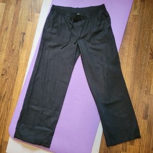 Old Navy linen blend black drawstring pants